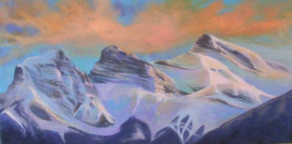 Three Sisters Glow		Acrylic on canvas	10"x20"	2015	Sold