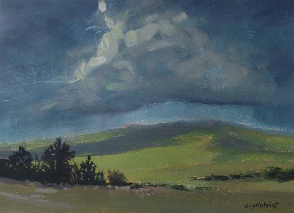 Raincloud over Hill		Acrylic on paper	10.5"x7.5"	2019	$140